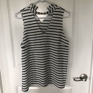 Black and white striped tank top